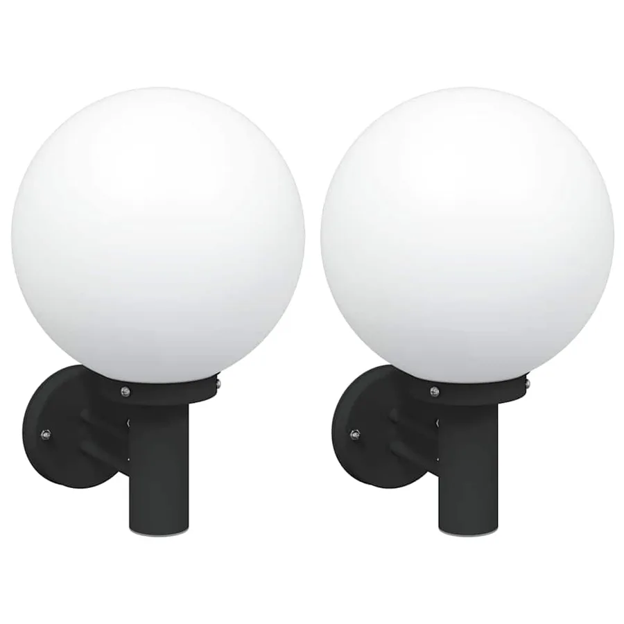 Applique Murale Extérieure 2 pcs Noir 28 x 25 x 38 cm - 2