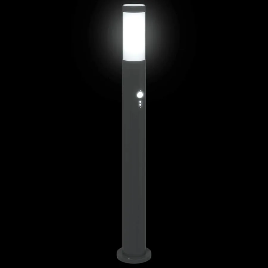 Bornes lumineuses avec détecteur lot de 3 80 cm acier inoxydable IP44 - 5