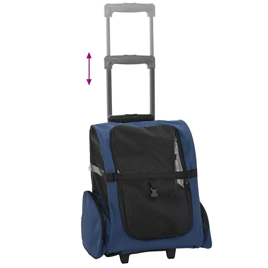 Chariot pour animaux de compagnie 3 en 1 Design Bleu 48 x 32 x (57-106) cm Tissu Oxford - 7