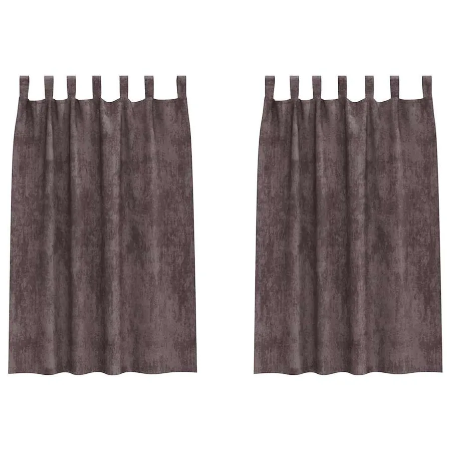 Rideaux en velours 2 pcs Marron 175 x 140 cm Velours - 2