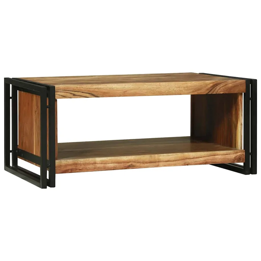 Table basse Marron 90 x 50 x 38 cm Bois d'Acacia Massif - 2