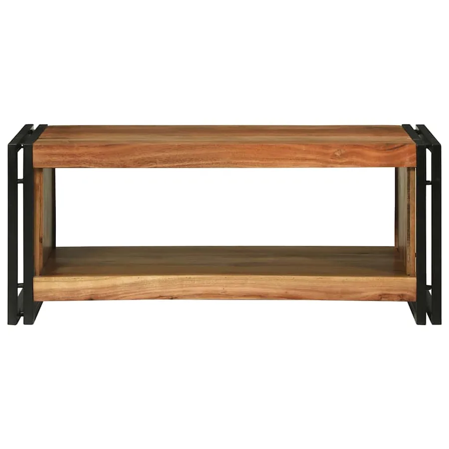 Table basse Marron 90 x 50 x 38 cm Bois d'Acacia Massif - 3