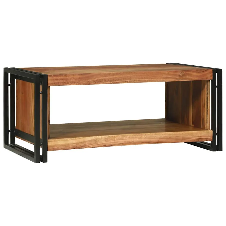 Table basse Marron 90 x 50 x 38 cm Bois d'Acacia Massif - 6