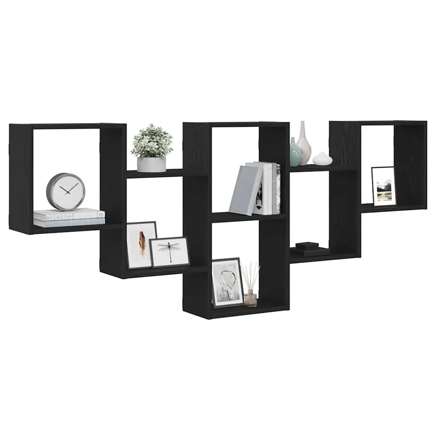 Étagère murale en chêne noir 159 x 18 x 66 cm bois d'ingénierie - 4