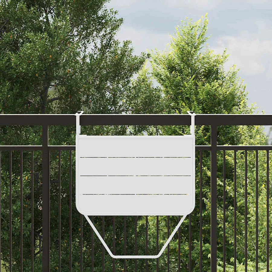 Table Suspendue de Balcon Blanc 60 x 39 x 65 cm Acier - 4