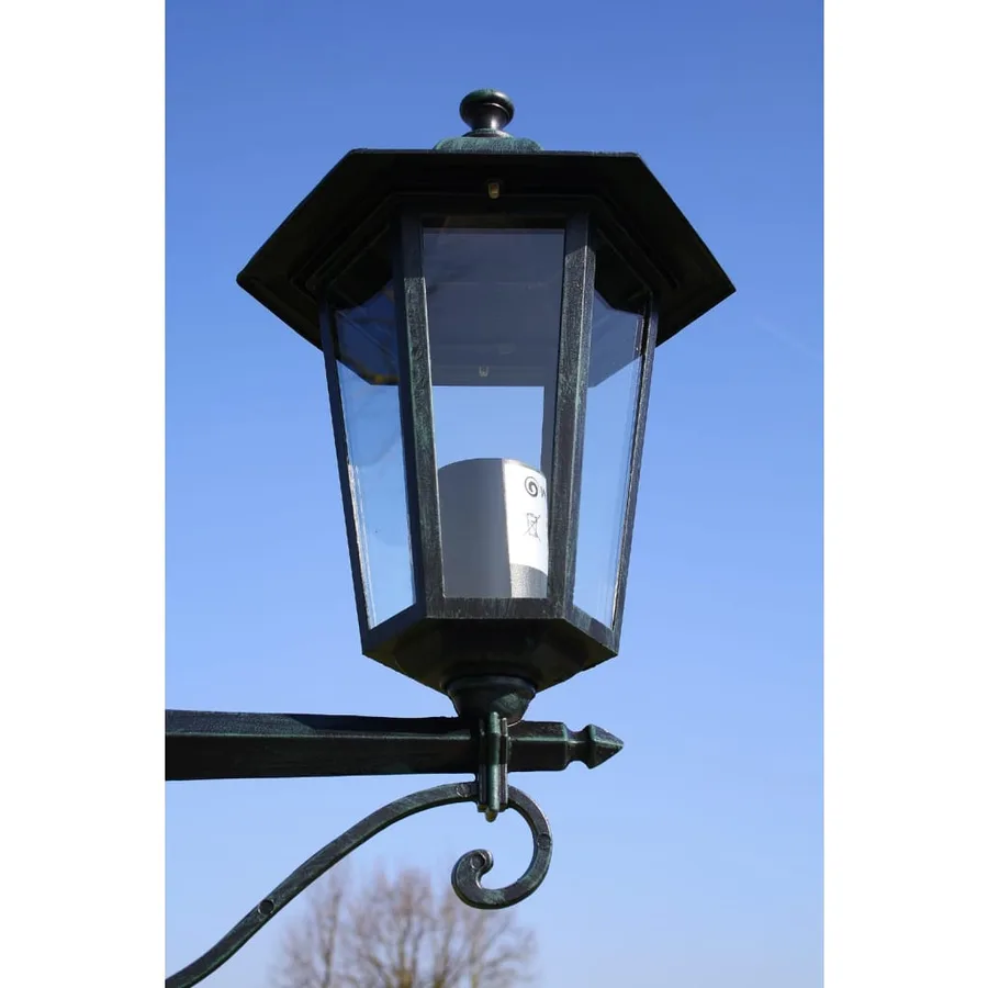 Garden lamp post 2 arms 215 cm Dark green/Black Aluminium - 3