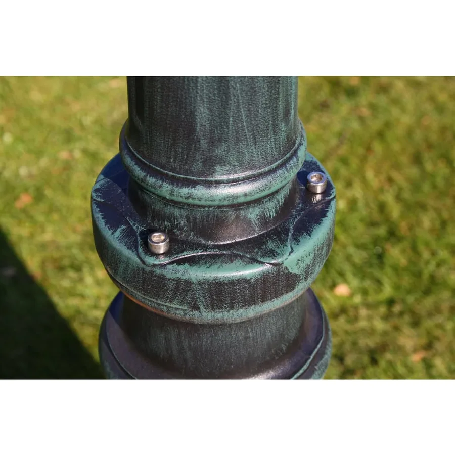 Lampadaire de jardin 2 bras 215 cm Vert foncé/Noir Aluminium - 5