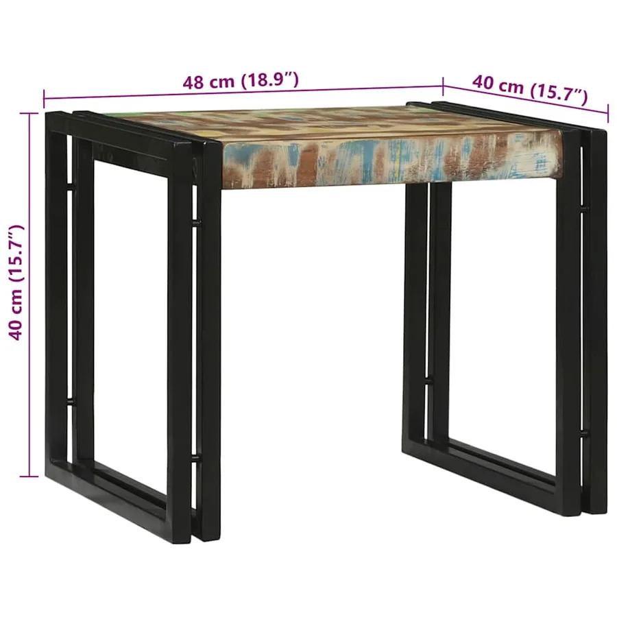 Table basse 2 pcs Multicolore Bois Recyclé Solide - 11