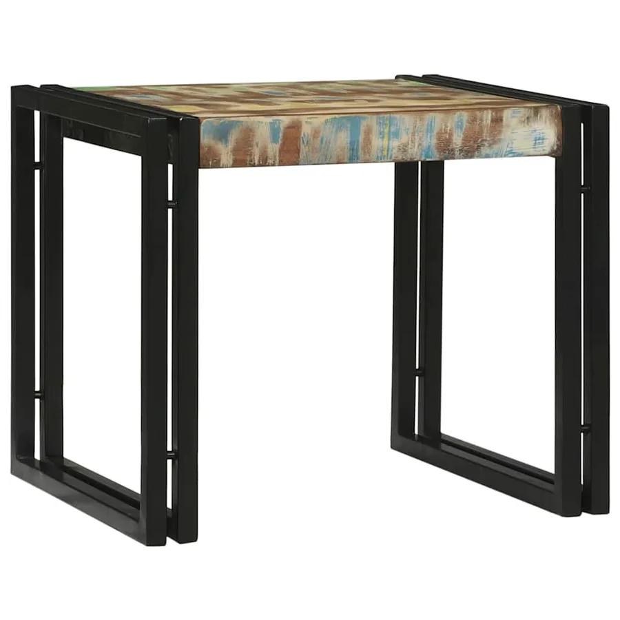 Table basse 2 pcs Multicolore Bois Recyclé Solide - 3