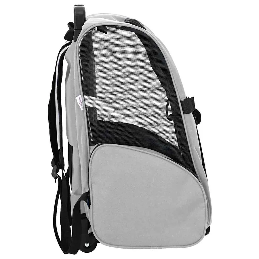 Chariot pour animaux de compagnie 3 en 1 Gris 48 x 32 x (57-106) cm Tissu Oxford - 4
