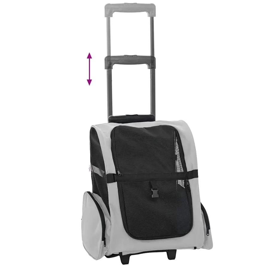 Chariot pour animaux de compagnie 3 en 1 Gris 48 x 32 x (57-106) cm Tissu Oxford - 7