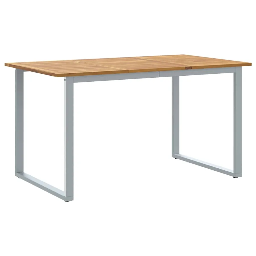 Table de Jardin Gris 140 x 80 x 75 cm Bois d'Acacia Massif - 2
