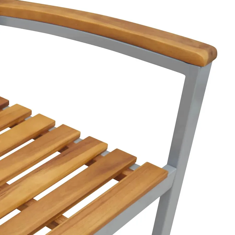 Ensemble de salle à manger pour jardin 7 pcs Gris - 10