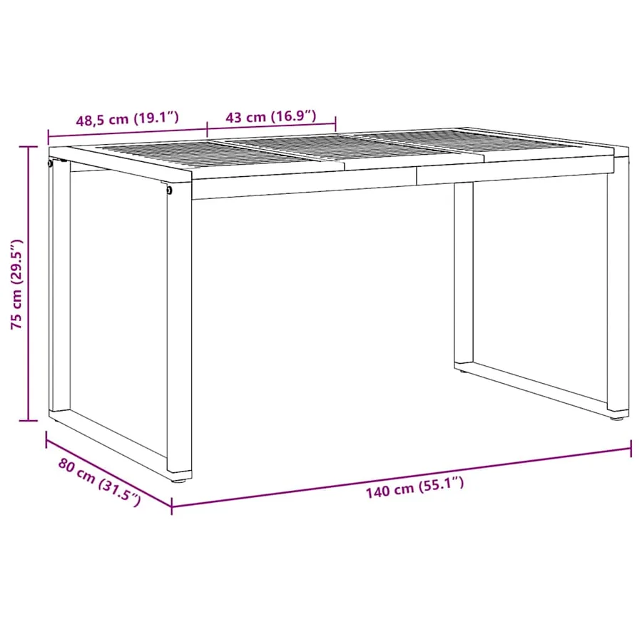 Ensemble de salle à manger pour jardin 5 pcs Gris - 12