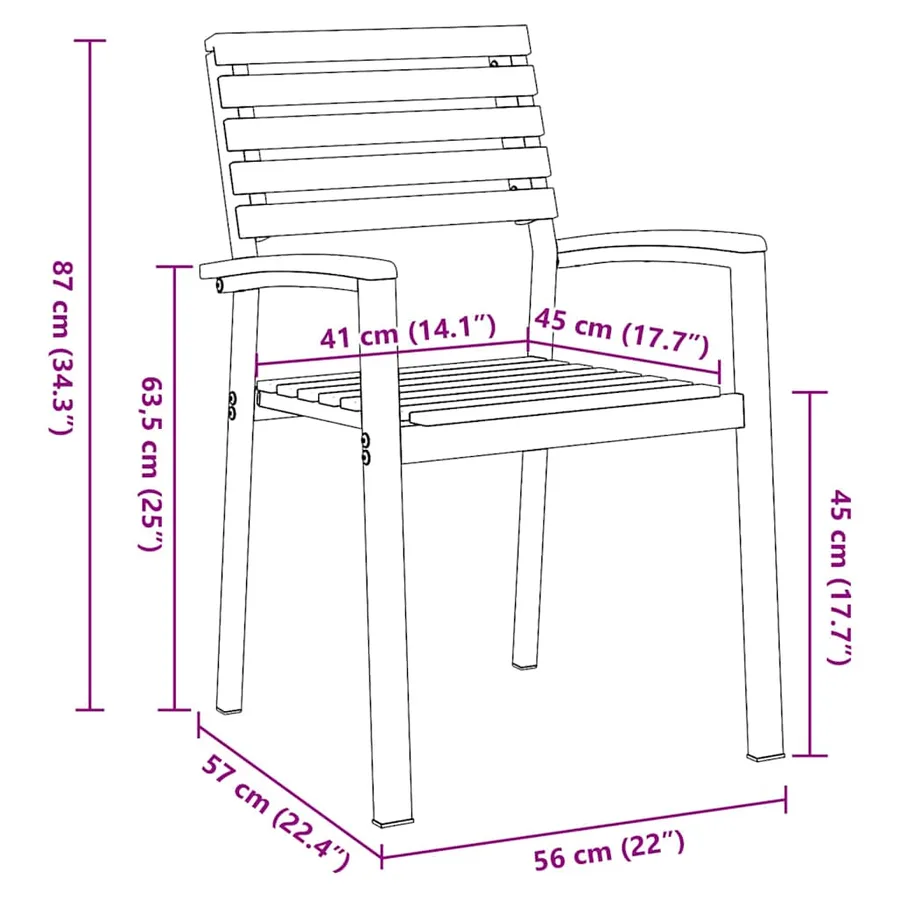 Ensemble de salle à manger pour jardin 7 pcs Gris - 11