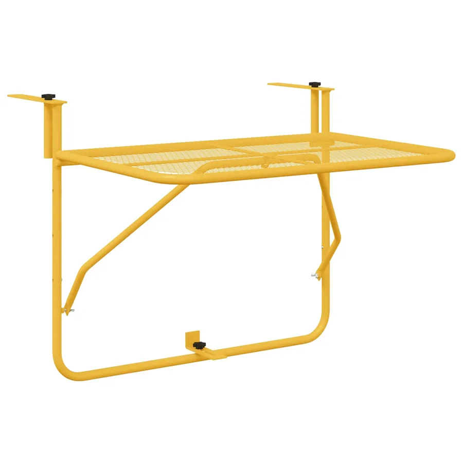 Table Suspendue de Balcon Moutarde 60 x 39 x 65 cm Acier