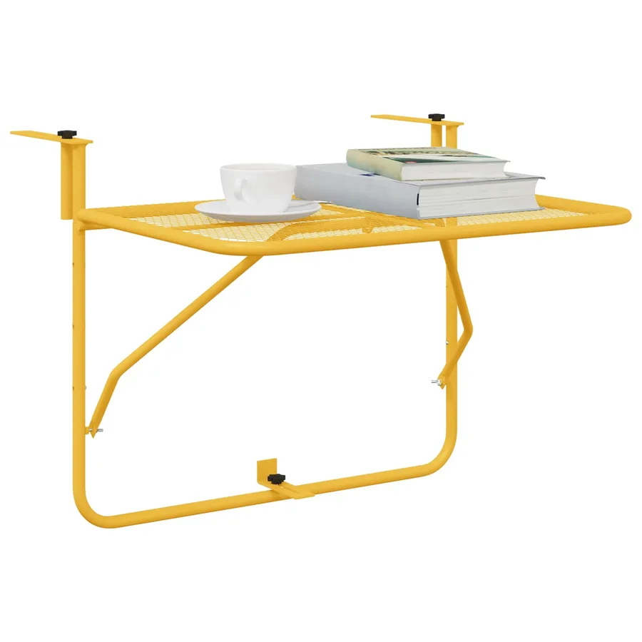 Table Suspendue de Balcon Moutarde 60 x 39 x 65 cm Acier - 2
