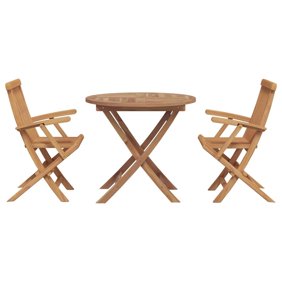 Ensemble de salle à manger pour jardin 3 pcs Marron