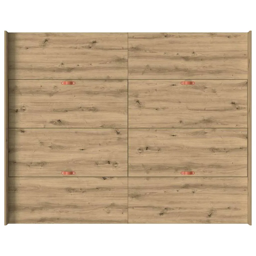 Cadre de lit avec rangement Chêne artisanal 140 x 190 cm - 9
