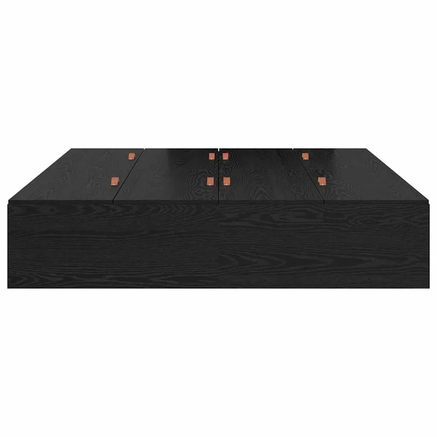 Cadre de lit avec rangement Chêne noir 135 x 190 cm - 6