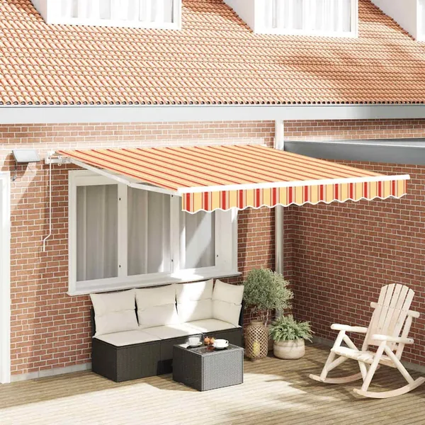 Auvent rétractable Jaune et Orange 350 x 250 cm