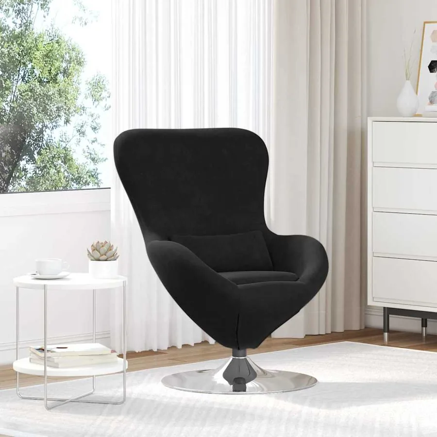 Fauteuil œuf Noir Velours