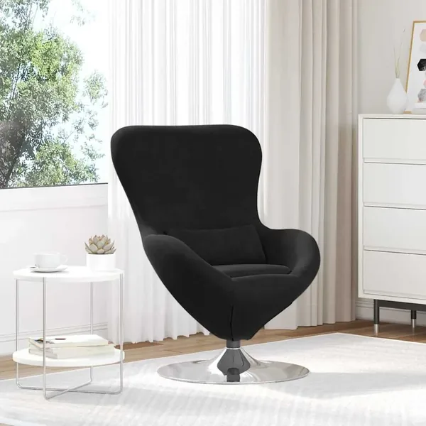 Fauteuil œuf Noir Velours