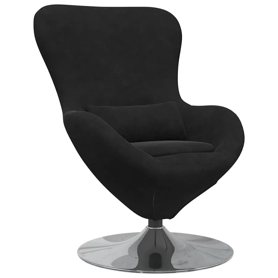 Fauteuil œuf Noir Velours - 2