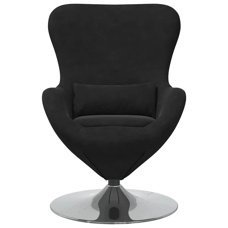 Fauteuil œuf Noir Velours - 4