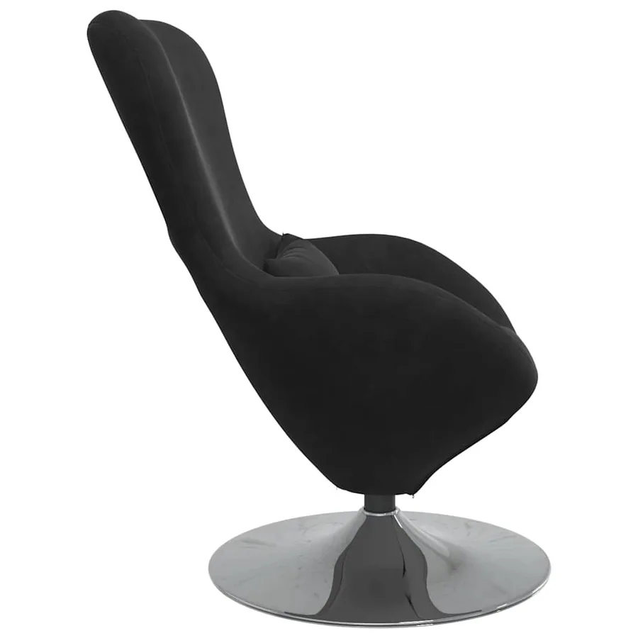 Fauteuil œuf Noir Velours - 5