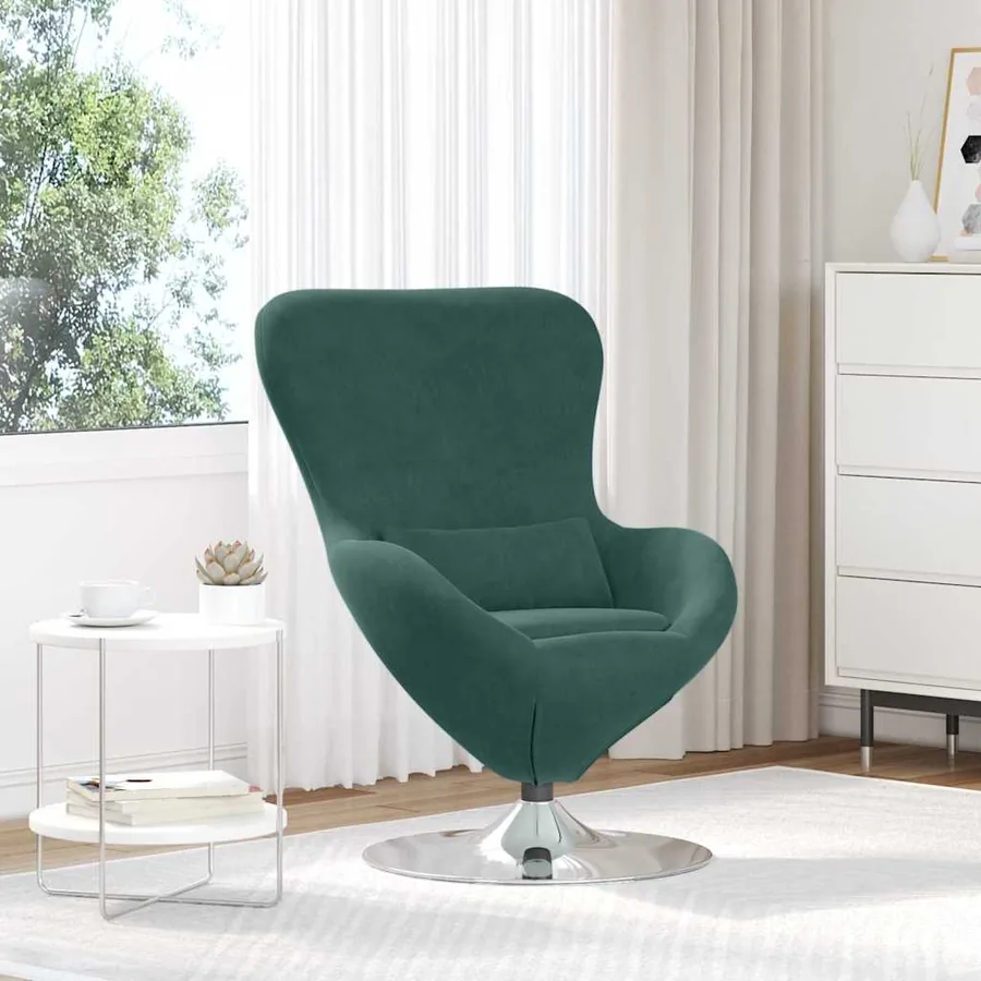 Fauteuil œuf Vert foncé Velours