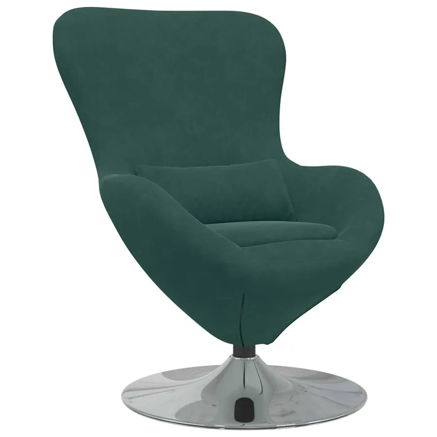 Fauteuil œuf Vert foncé Velours - 2