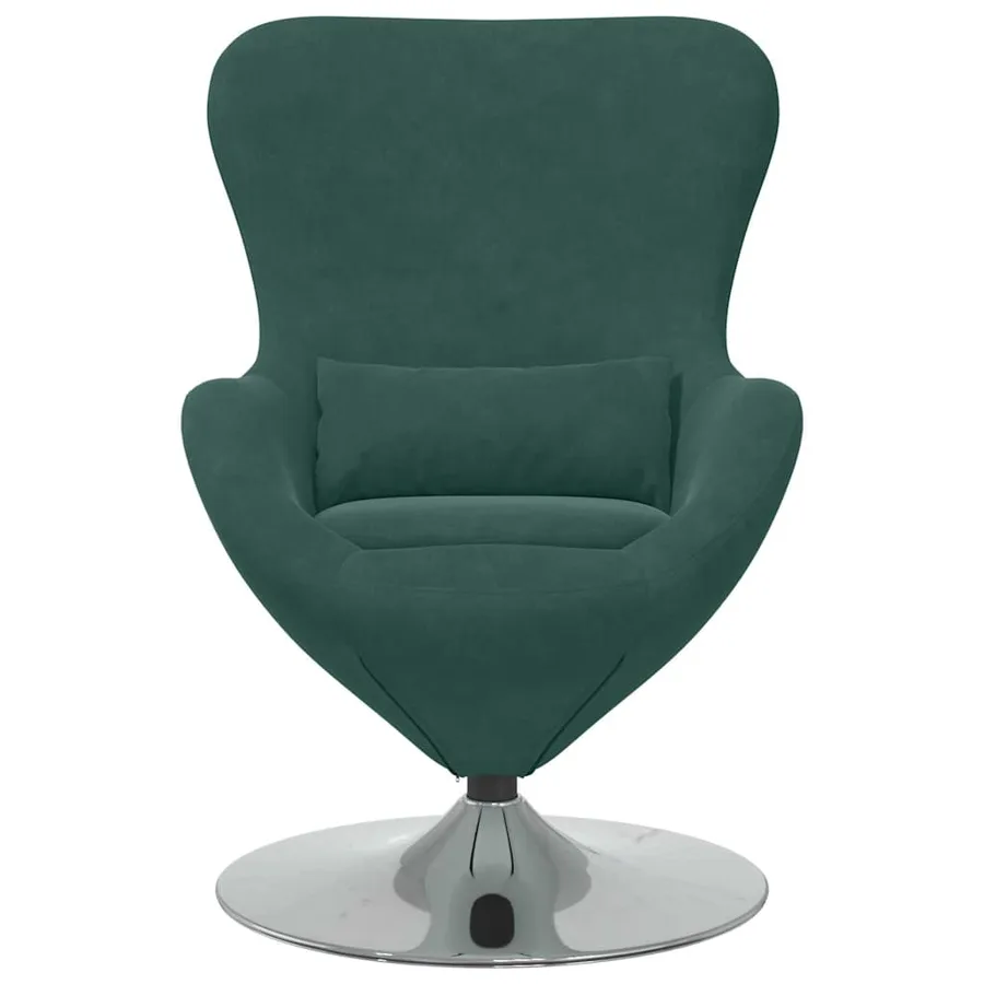 Fauteuil œuf Vert foncé Velours - 4