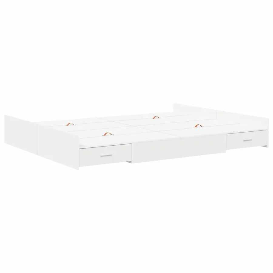 Cadre de lit avec rangement avec tête de lit Blanc 150 x 200 cm - 4