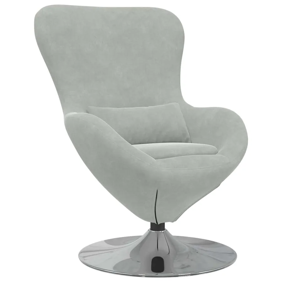 Fauteuil œuf Gris clair Velours - 2