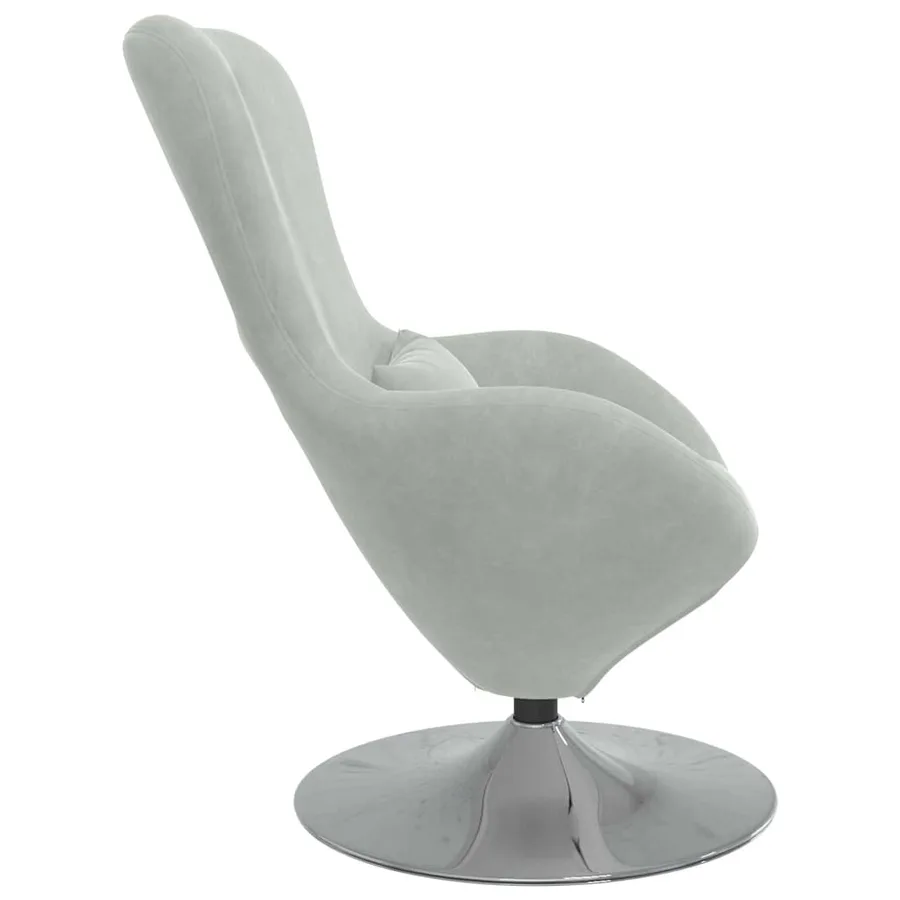 Fauteuil œuf Gris clair Velours - 5