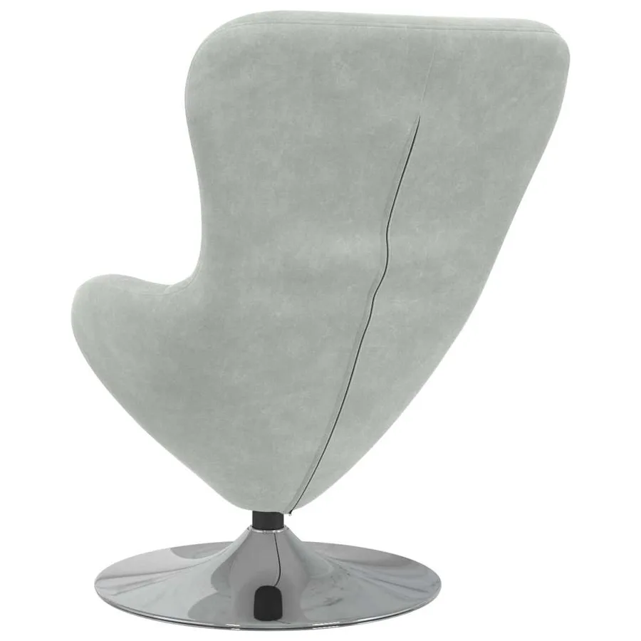Fauteuil œuf Gris clair Velours - 6
