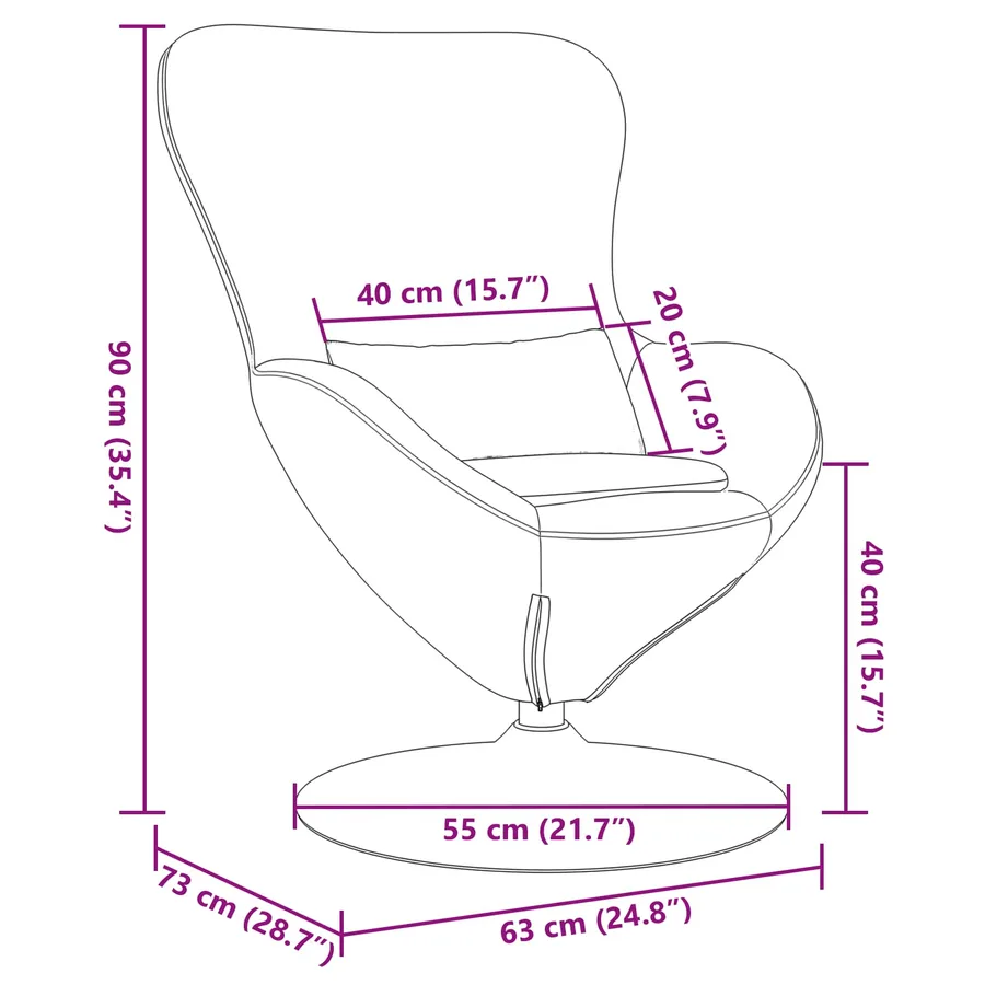 Fauteuil œuf Gris clair Velours - 8