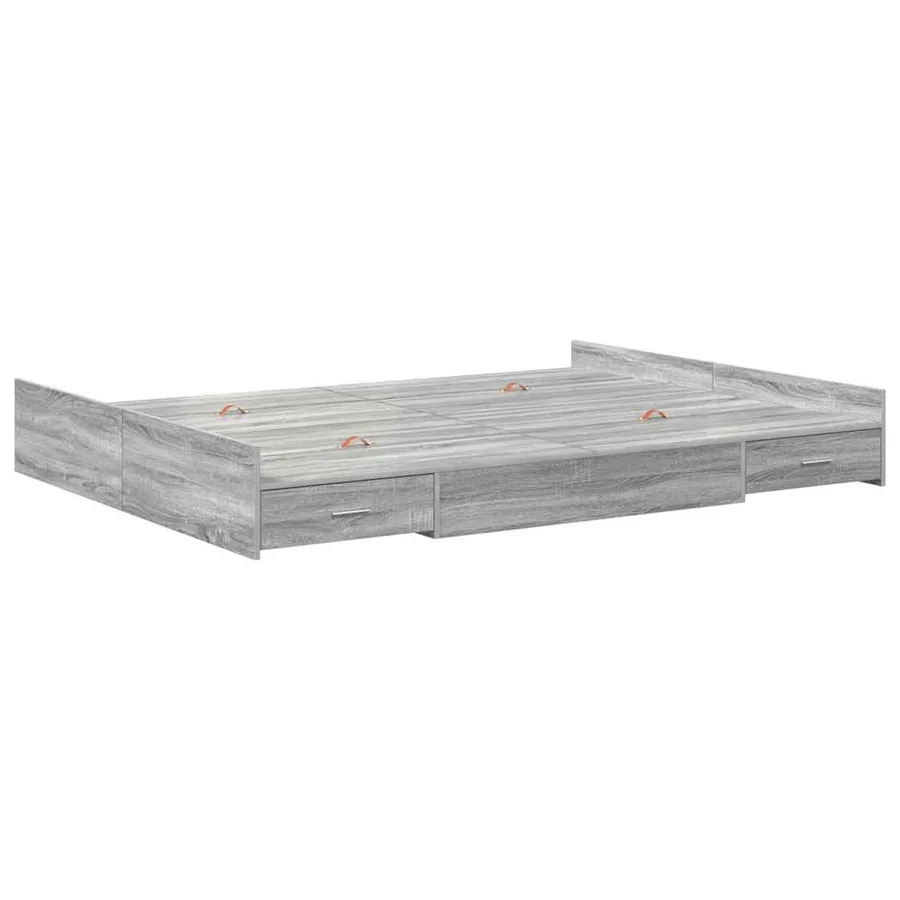 Cadre de lit avec rangement Gris Sonoma 140 x 200 cm - 4