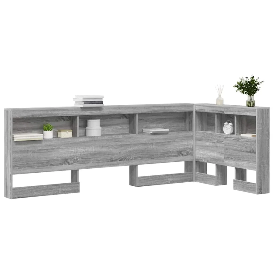 Tête de lit de rangement Gris Sonoma 80 cm Bois d'ingénierie - 3
