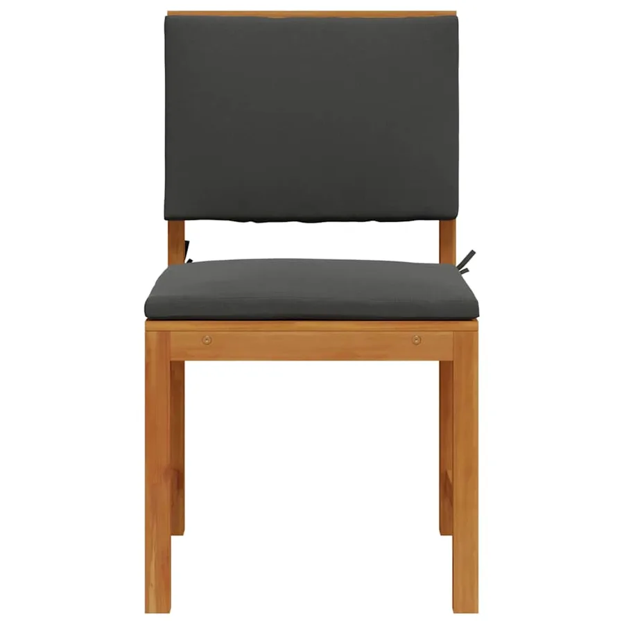 Chaise de jardin avec coussin 2 pcs Marron Bois d'acacia massif - 4