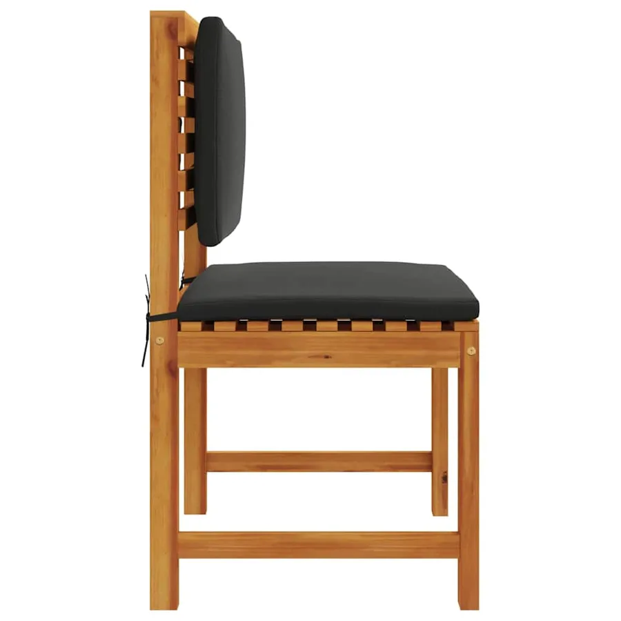Chaise de jardin avec coussin 2 pcs Marron Bois d'acacia massif - 5