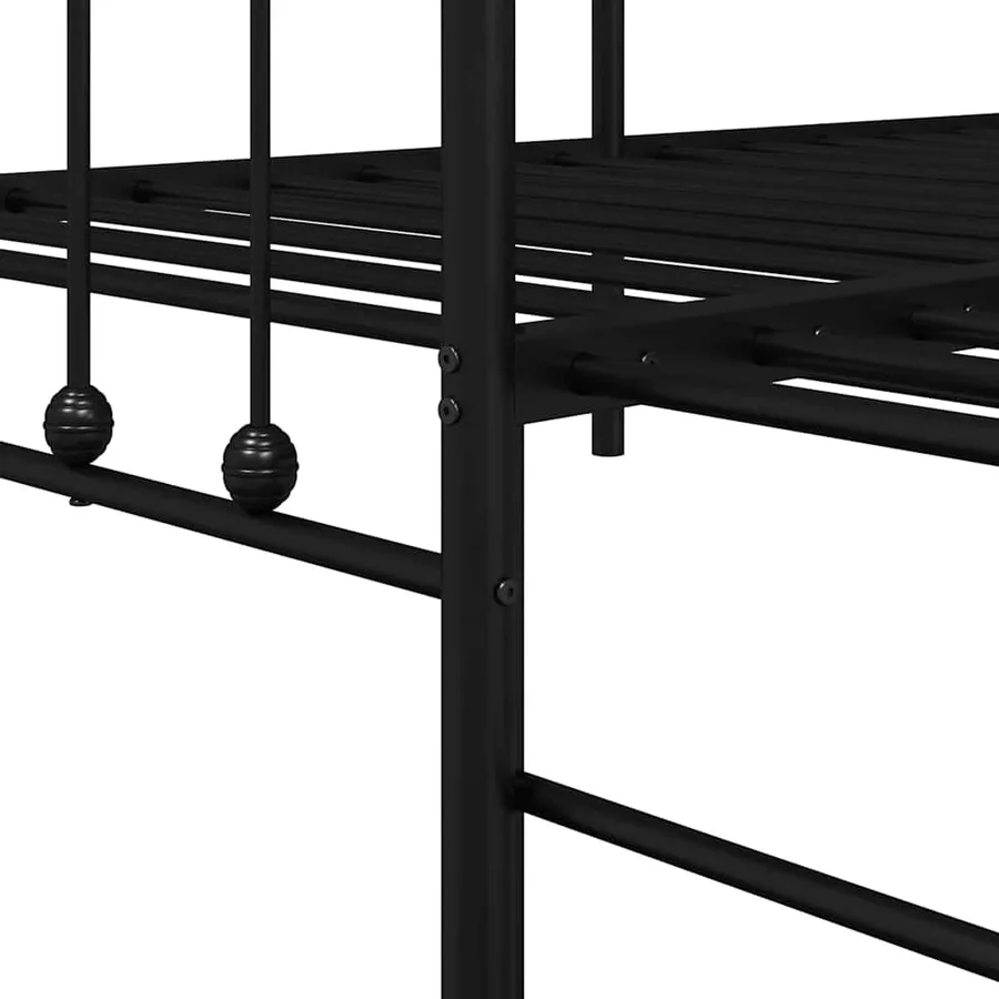 Cadre de lit de jour Noir 100 x 200 cm Acier enduit de poudre - 9
