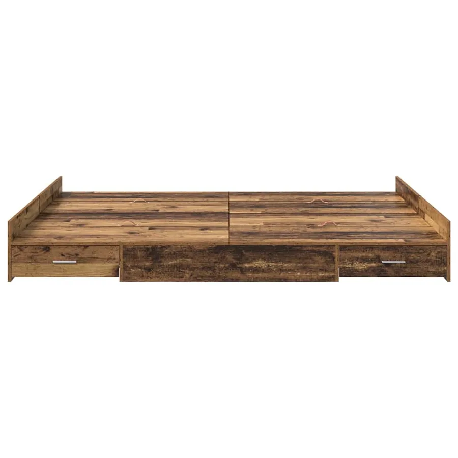 Cadre de lit avec rangement Bois Ancien 150 x 200 cm - 5