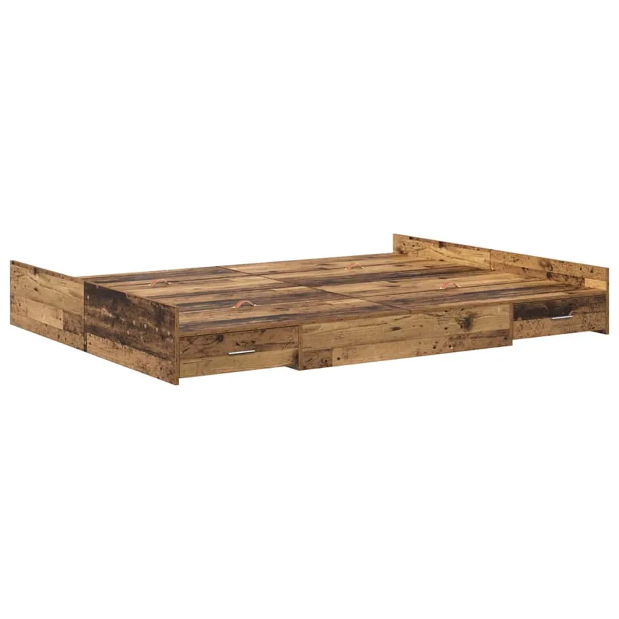 Cadre de lit avec rangement Bois Ancien 150 x 200 cm - 7