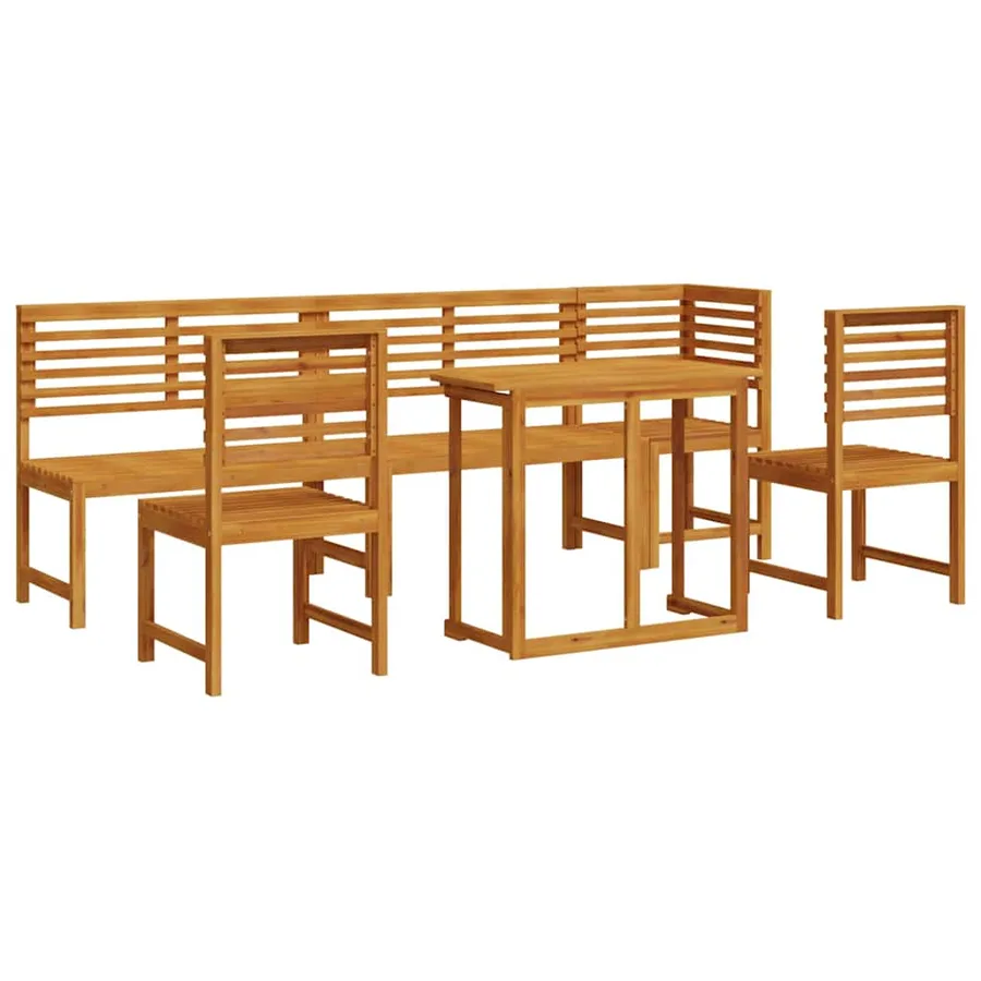 Ensemble bistro de jardin 6 pcs Marron Bois d'Acacia Massif - 2