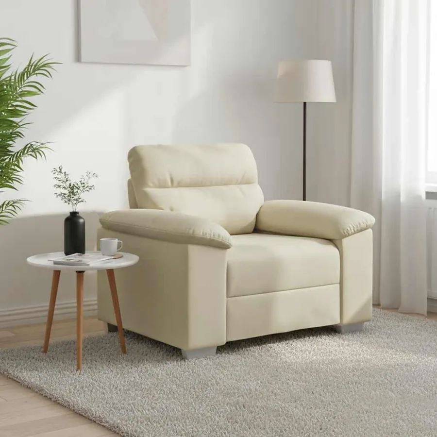 Fauteuil canapé crème 100x81x84 cm en similicuir