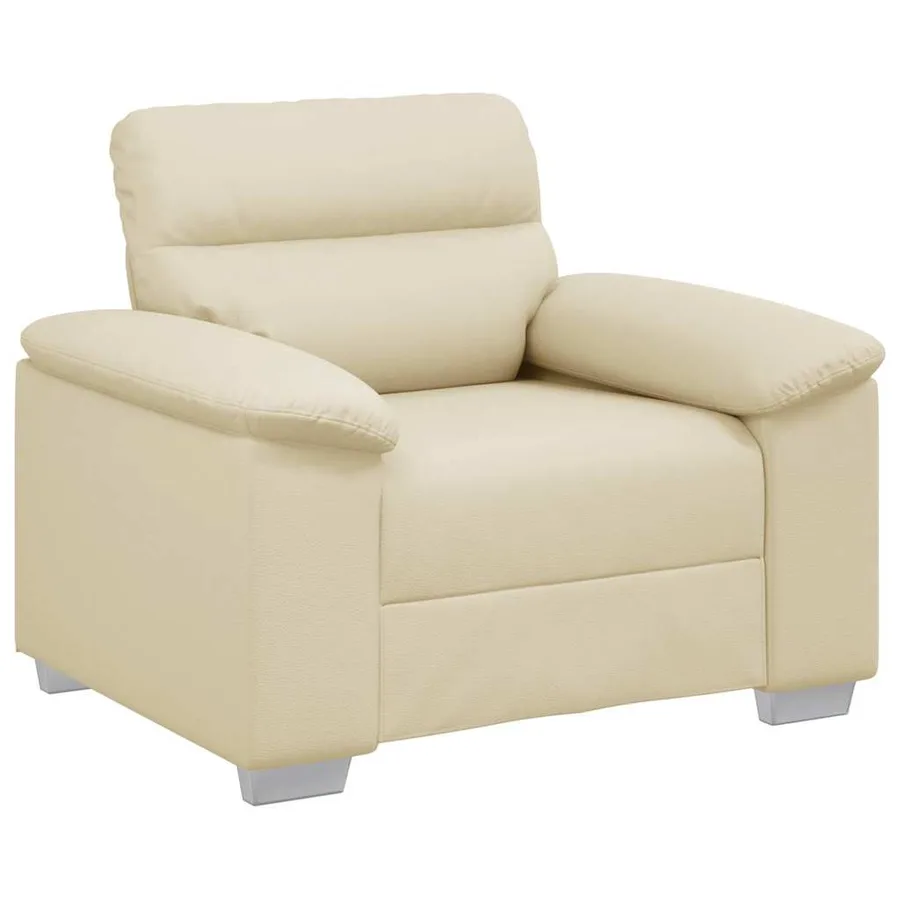 Fauteuil canapé crème 100x81x84 cm en similicuir - 2