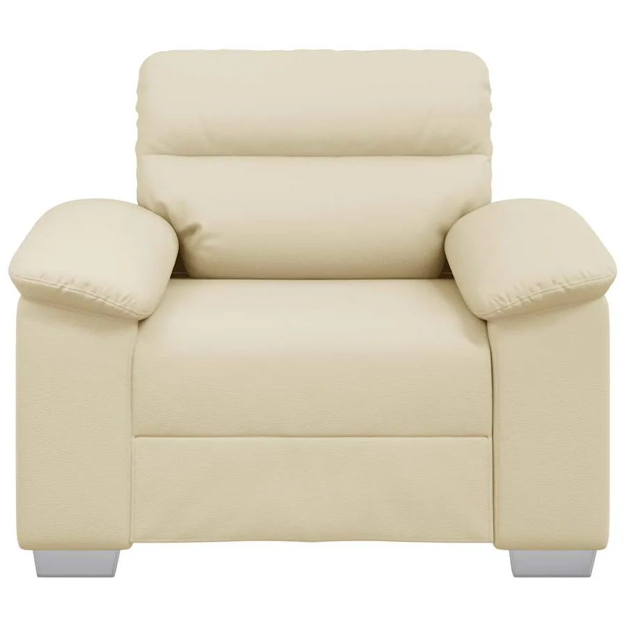 Fauteuil canapé crème 100x81x84 cm en similicuir - 4