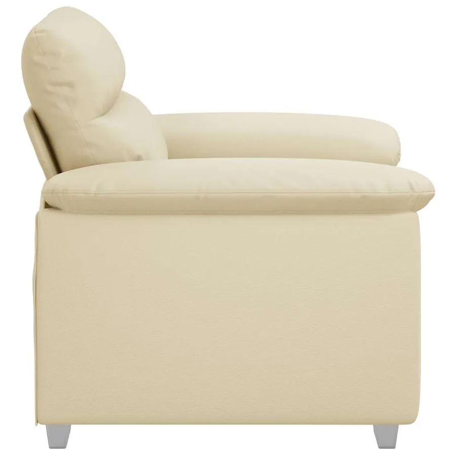 Fauteuil canapé crème 100x81x84 cm en similicuir - 5